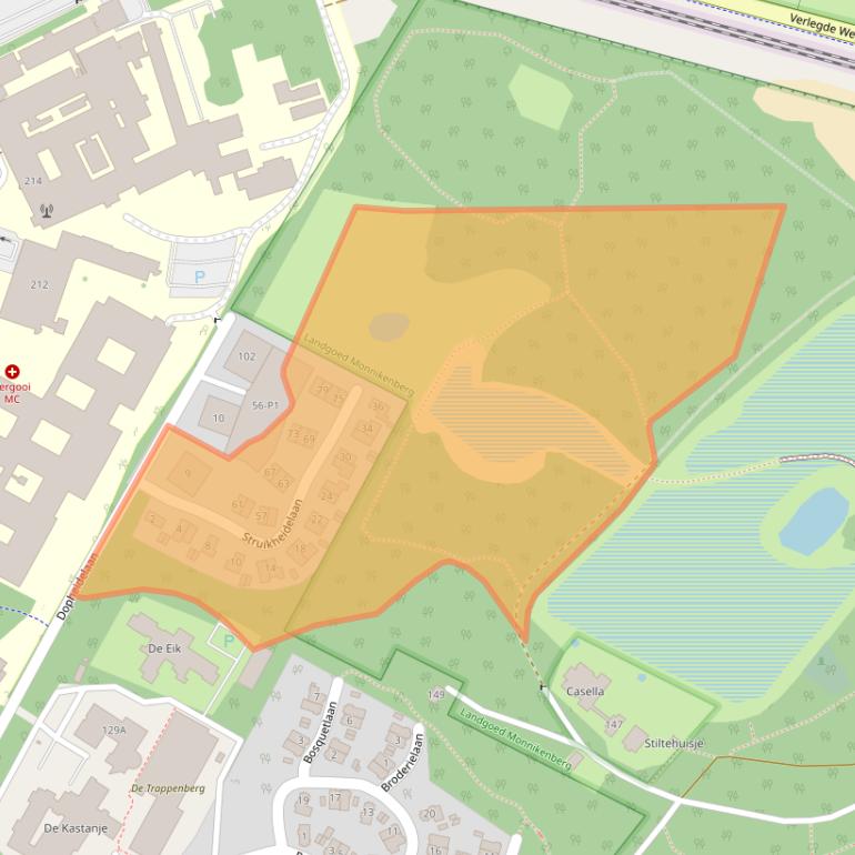 Kaart van postcodegebied 1213WZ.