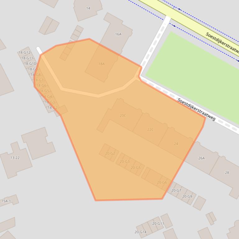 Kaart van postcodegebied 1213XB.