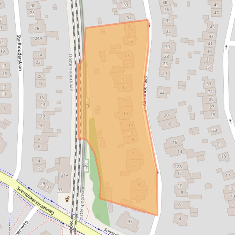 Kaart van postcodegebied 1213XP.