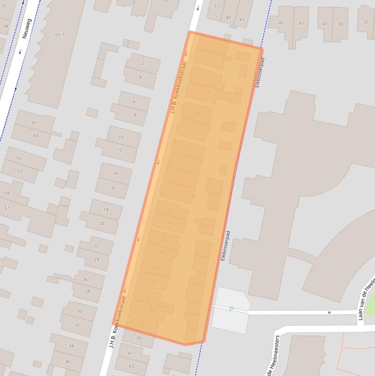 Kaart van postcodegebied 1214AB.