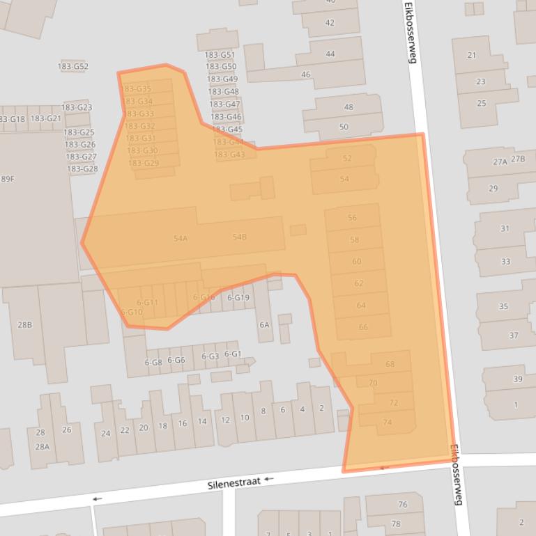 Kaart van postcodegebied 1214AK.