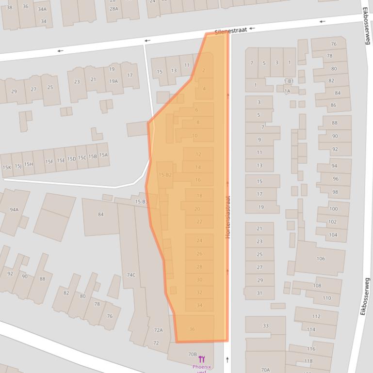 Kaart van postcodegebied 1214AS.