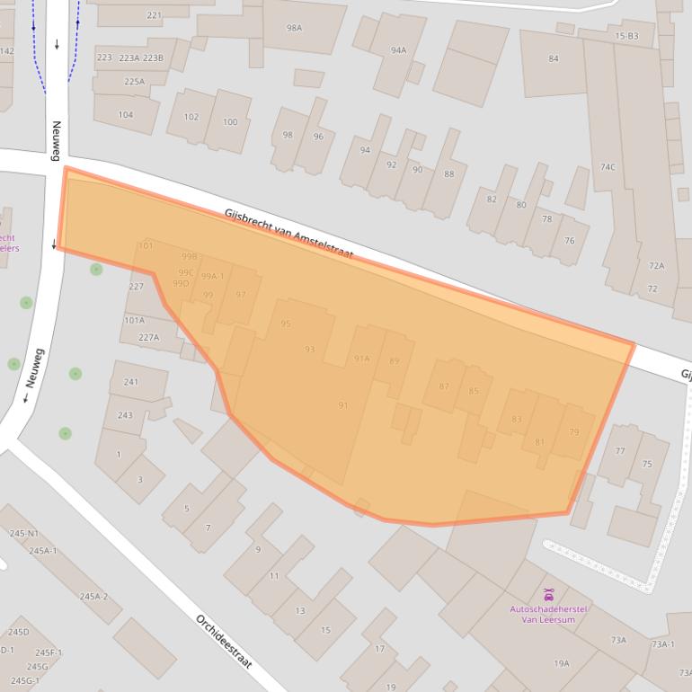 Kaart van postcodegebied 1214AV.