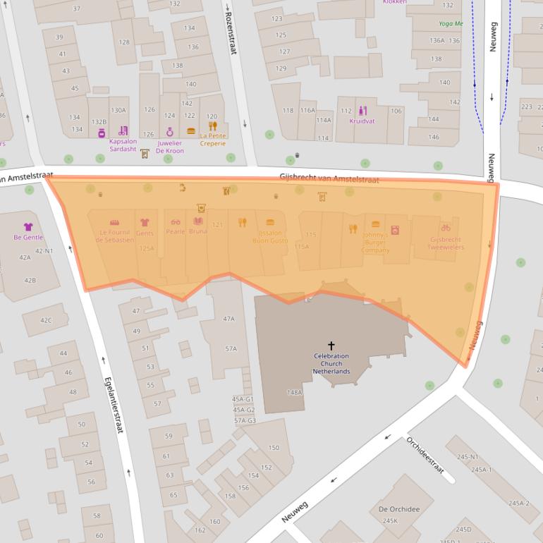 Kaart van postcodegebied 1214AW.