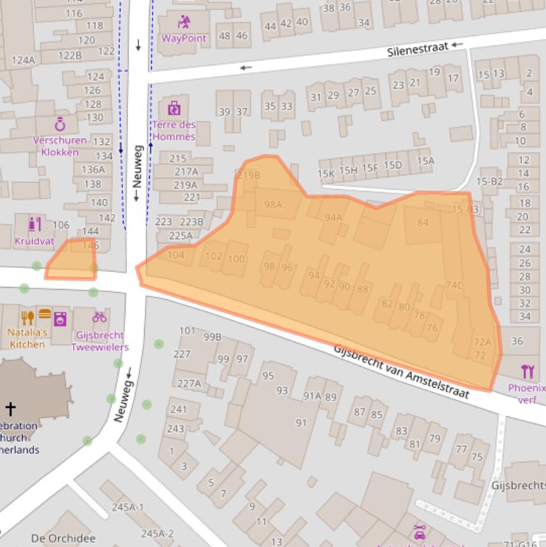 Kaart van postcodegebied 1214BB.