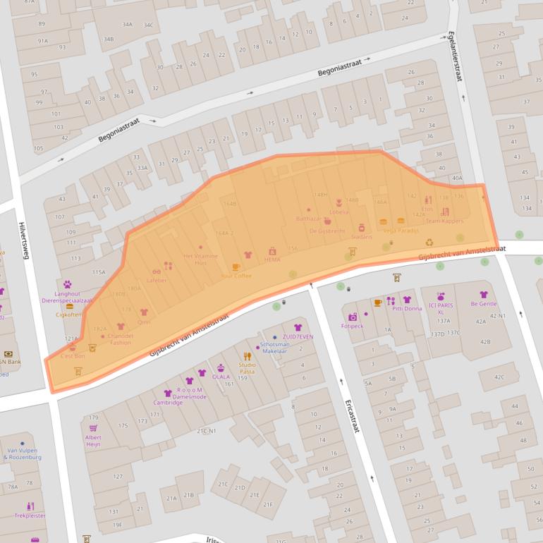 Kaart van postcodegebied 1214BD.