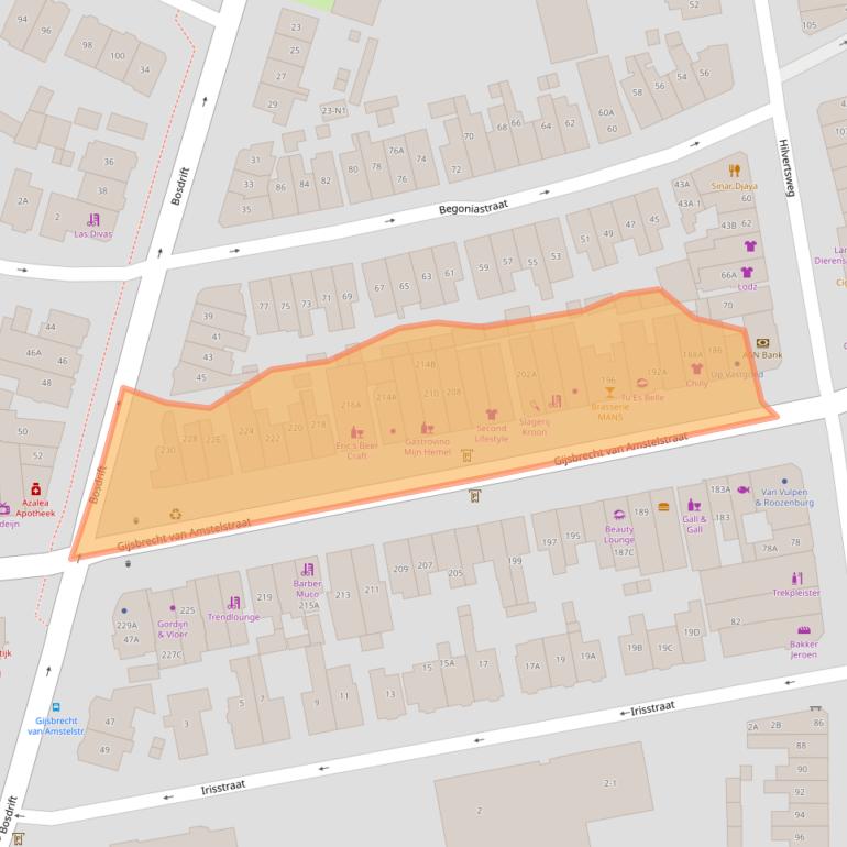 Kaart van postcodegebied 1214BE.