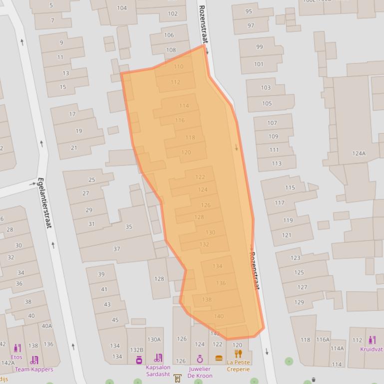 Kaart van postcodegebied 1214BX.