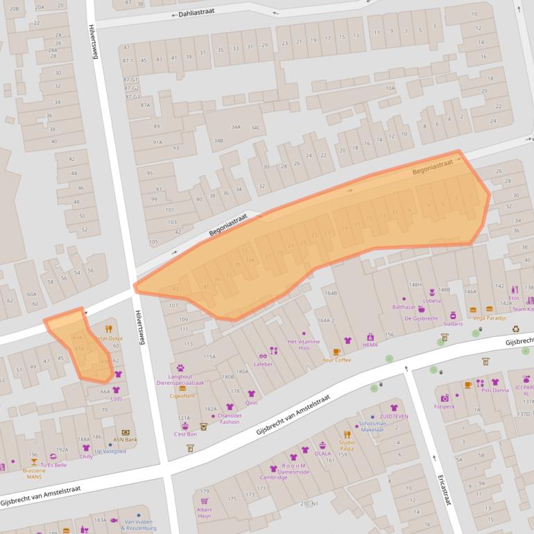 Kaart van postcodegebied 1214CT.
