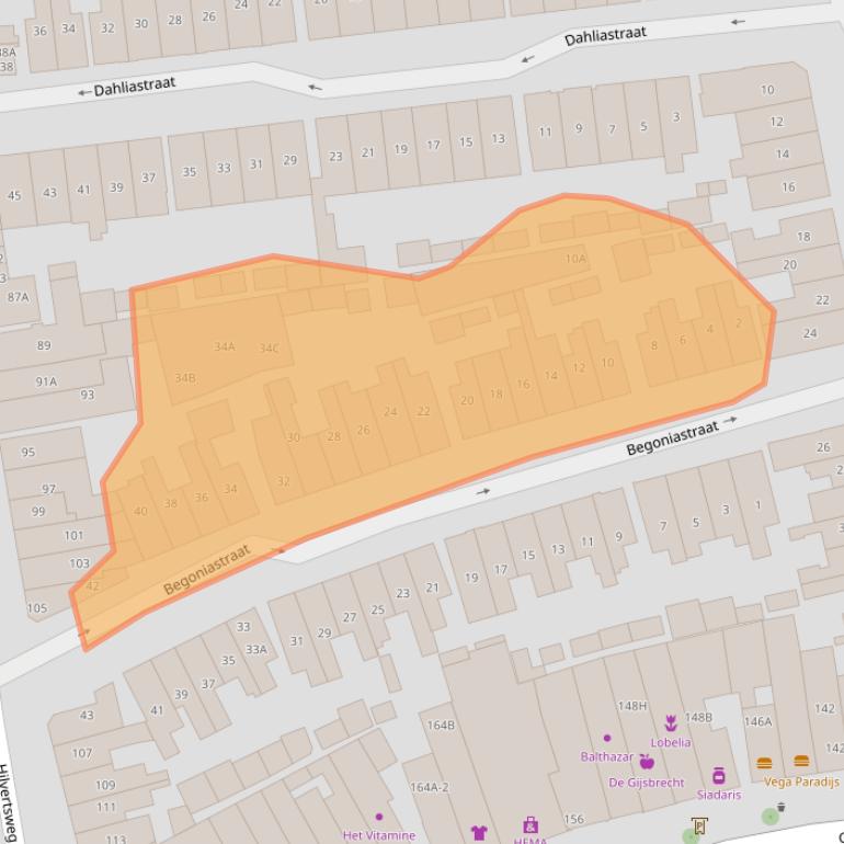 Kaart van postcodegebied 1214CW.