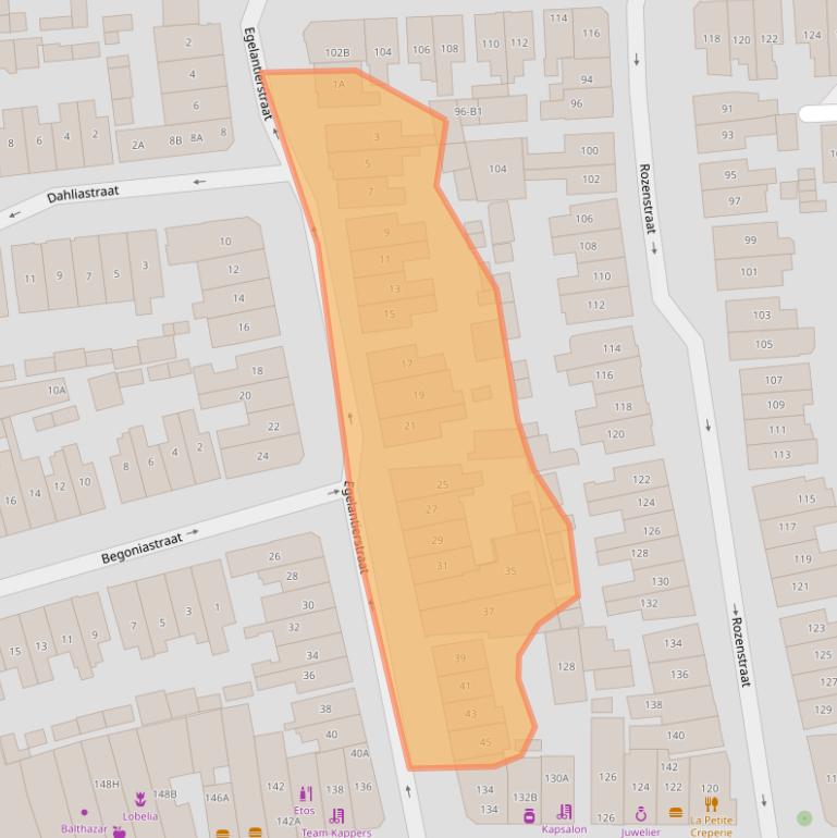 Kaart van postcodegebied 1214EA.