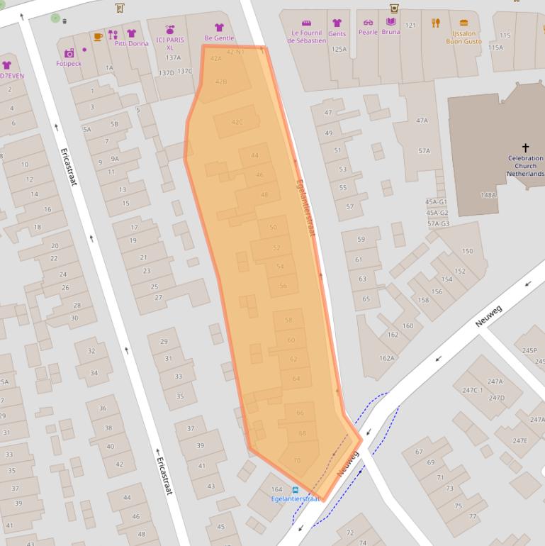 Kaart van postcodegebied 1214EE.