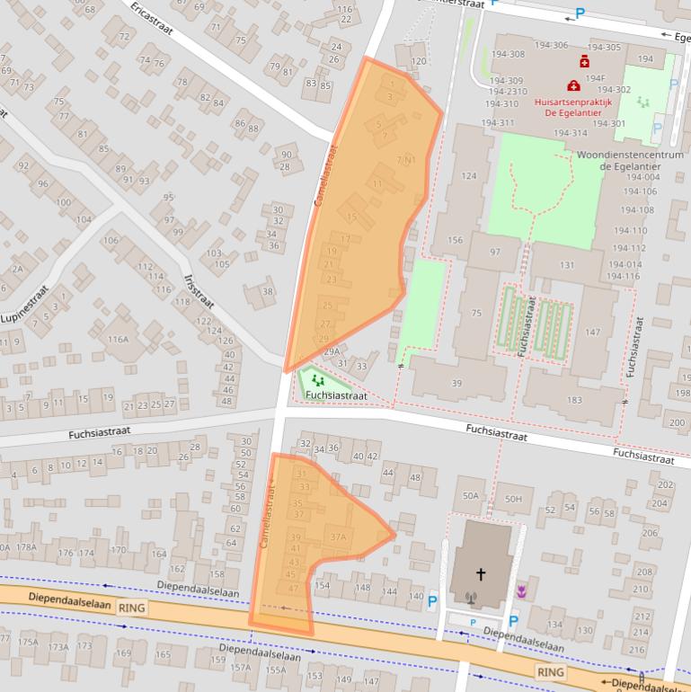 Kaart van postcodegebied 1214EZ.