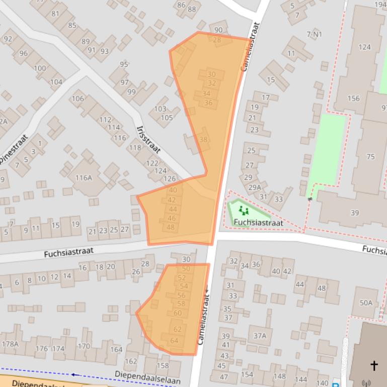 Kaart van postcodegebied 1214GB.