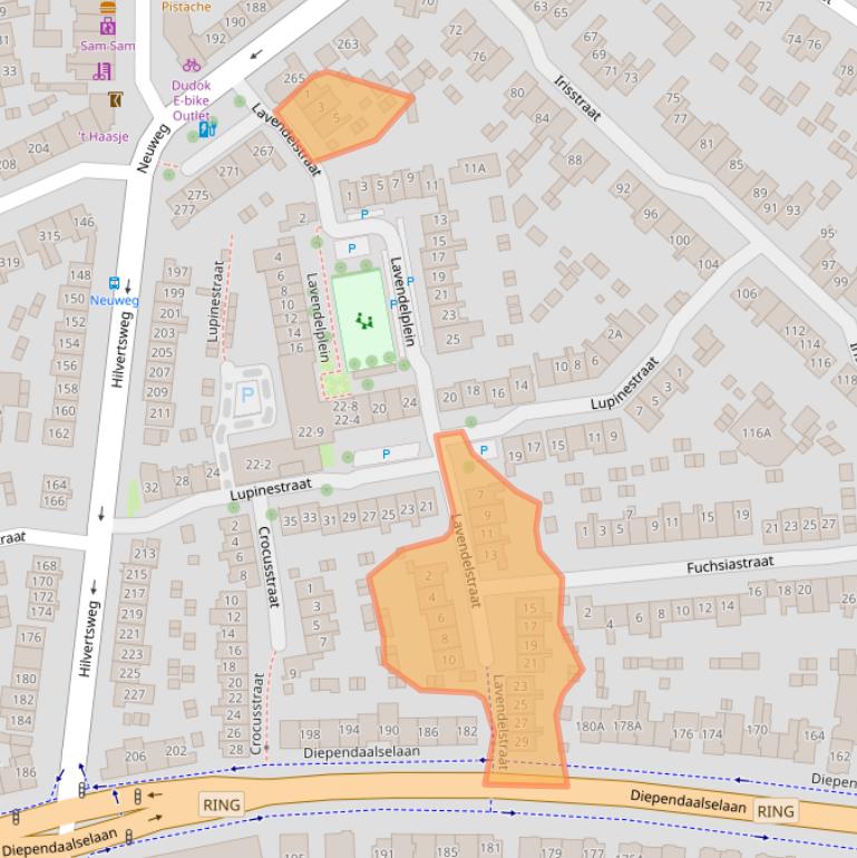 Kaart van postcodegebied 1214GE.