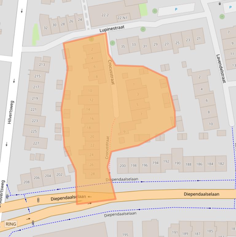 Kaart van postcodegebied 1214GL.
