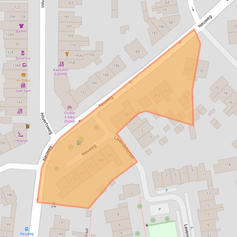 Kaart van postcodegebied 1214GS.