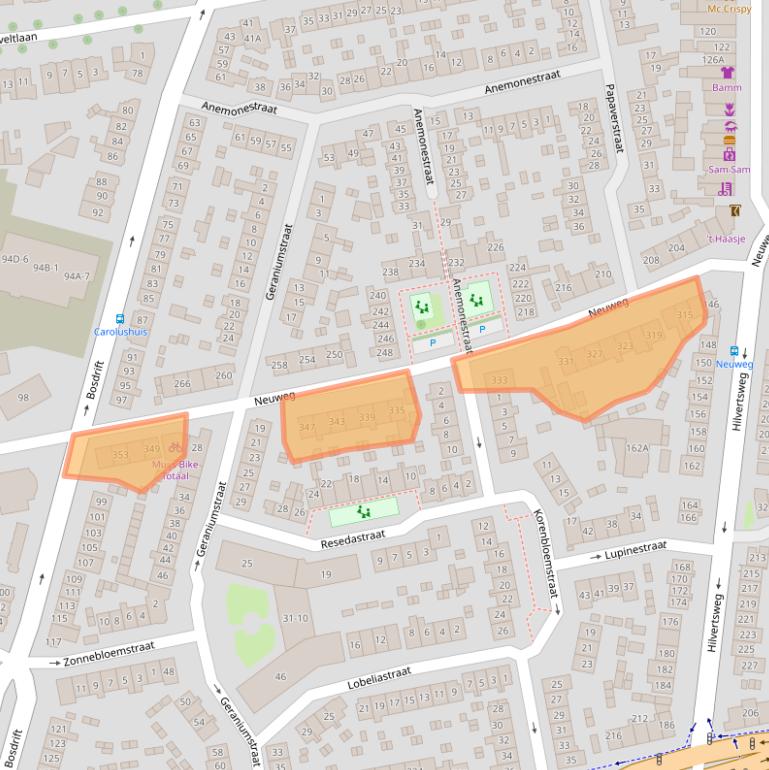 Kaart van postcodegebied 1214GT.