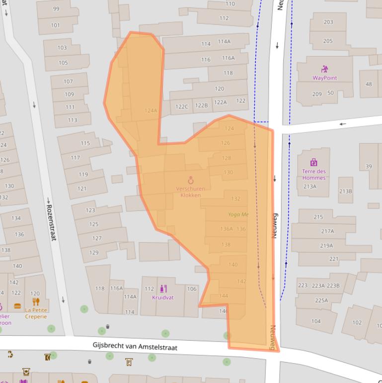 Kaart van postcodegebied 1214GZ.