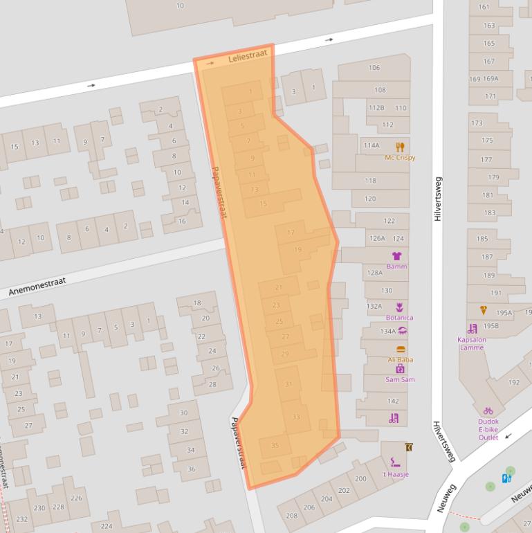 Kaart van postcodegebied 1214HH.