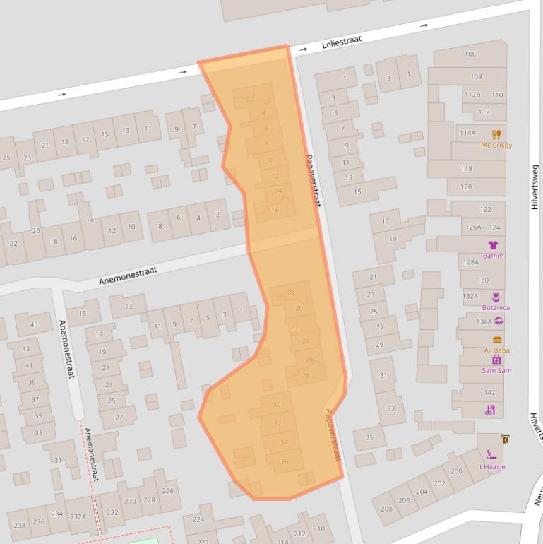 Kaart van postcodegebied 1214HJ.