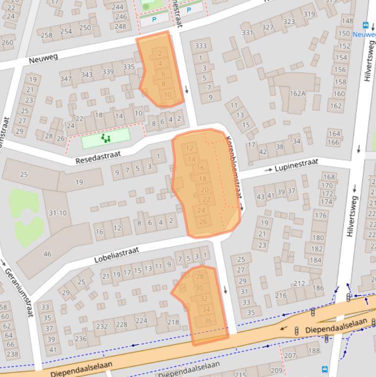 Kaart van postcodegebied 1214HP.