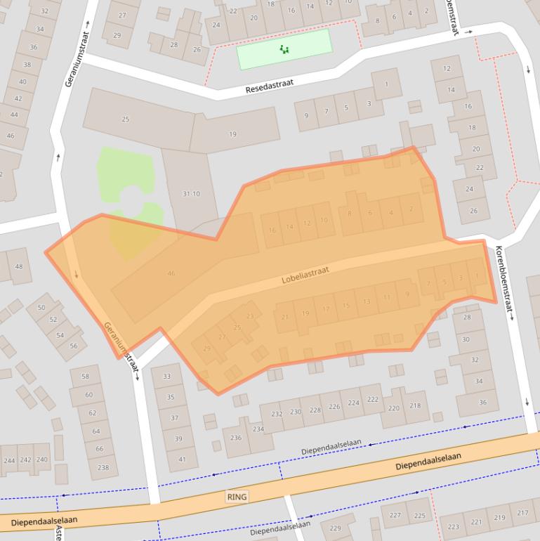 Kaart van postcodegebied 1214HS.