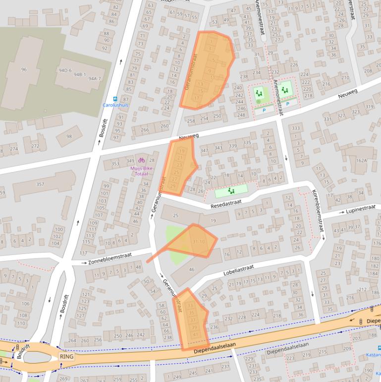 Kaart van postcodegebied 1214HT.