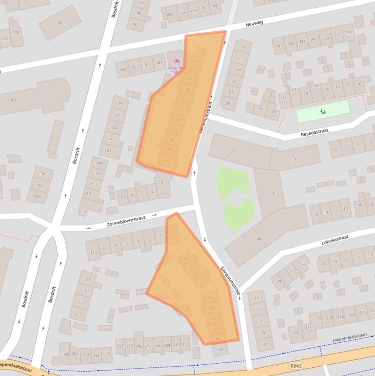 Kaart van postcodegebied 1214HW.