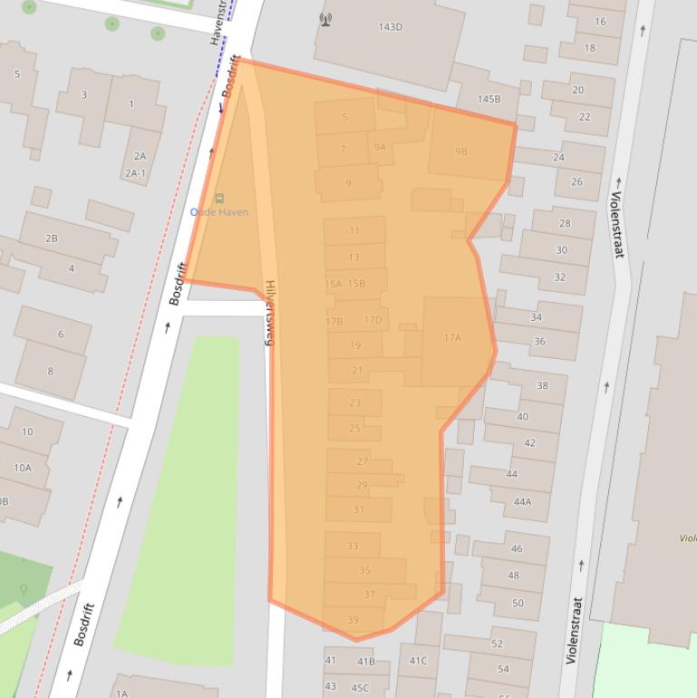 Kaart van postcodegebied 1214HZ.