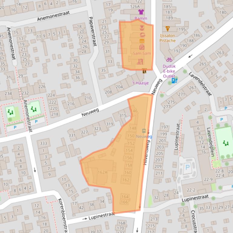 Kaart van postcodegebied 1214JL.