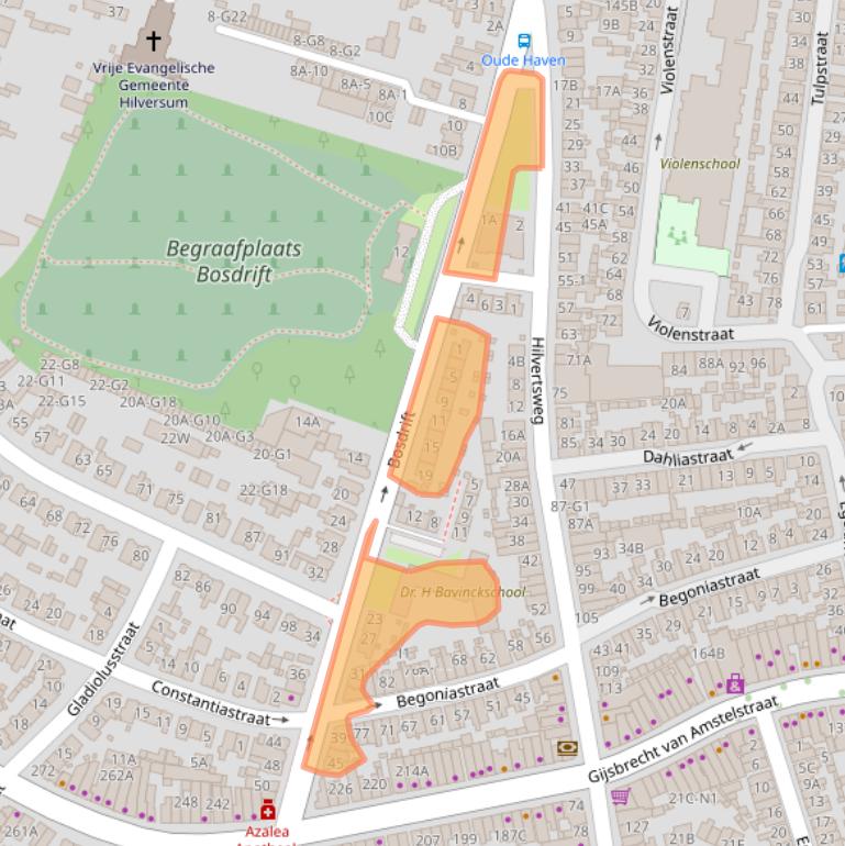 Kaart van postcodegebied 1214JS.