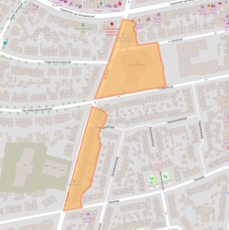 Kaart van postcodegebied 1214JT.