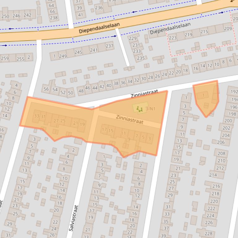 Kaart van postcodegebied 1214KN.