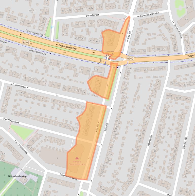 Kaart van postcodegebied 1215AP.