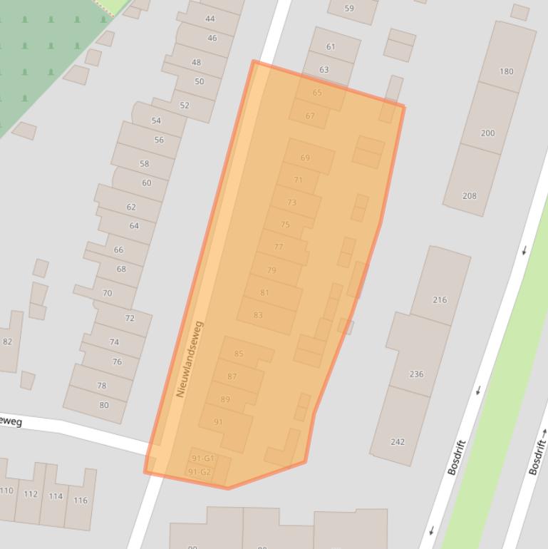 Kaart van postcodegebied 1215AX.