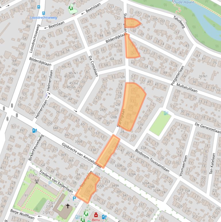 Kaart van postcodegebied 1215BR.