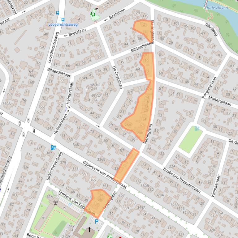 Kaart van postcodegebied 1215BS.