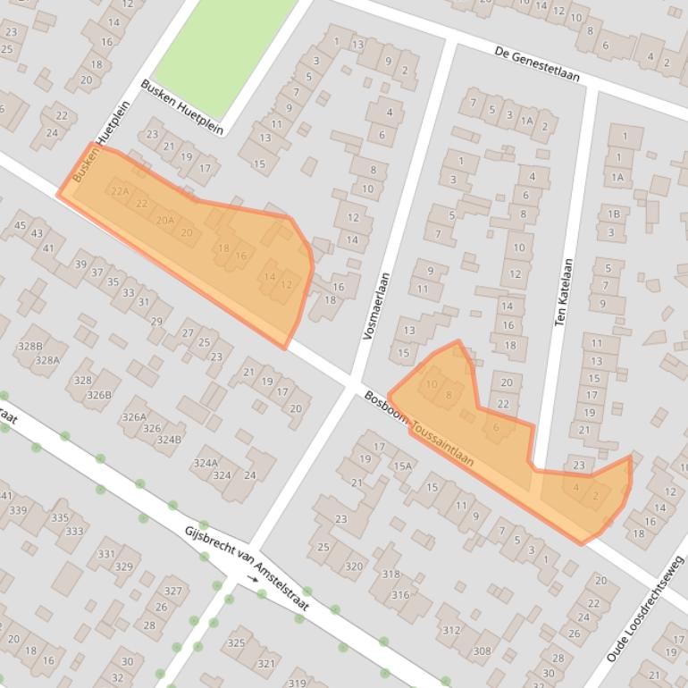 Kaart van postcodegebied 1215CC.