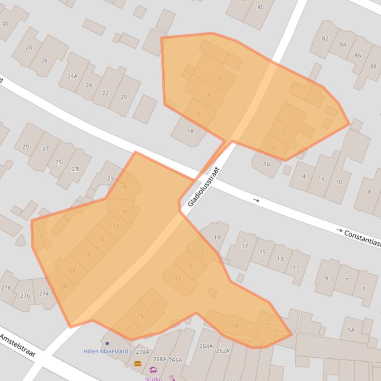 Kaart van postcodegebied 1215CE.