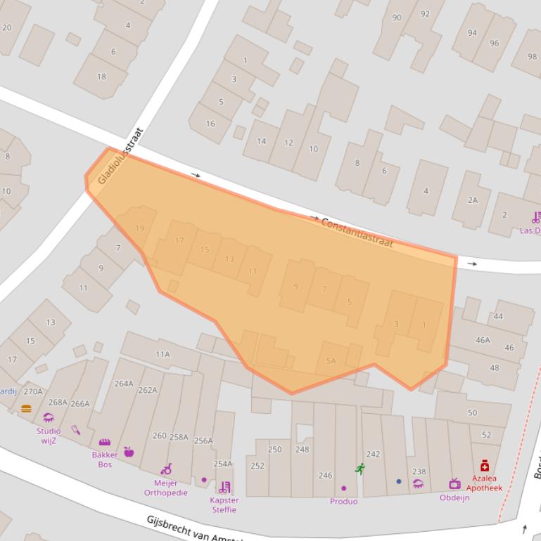 Kaart van postcodegebied 1215CG.