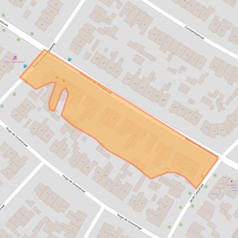 Kaart van postcodegebied 1215CM.