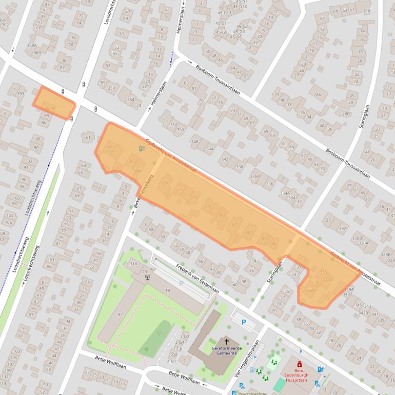 Kaart van postcodegebied 1215CP.