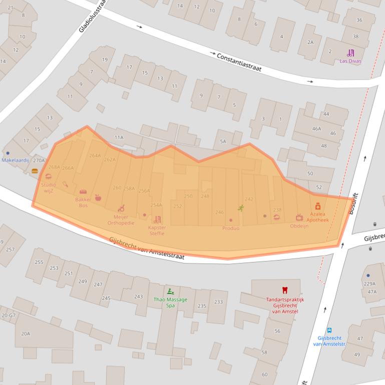 Kaart van postcodegebied 1215CR.