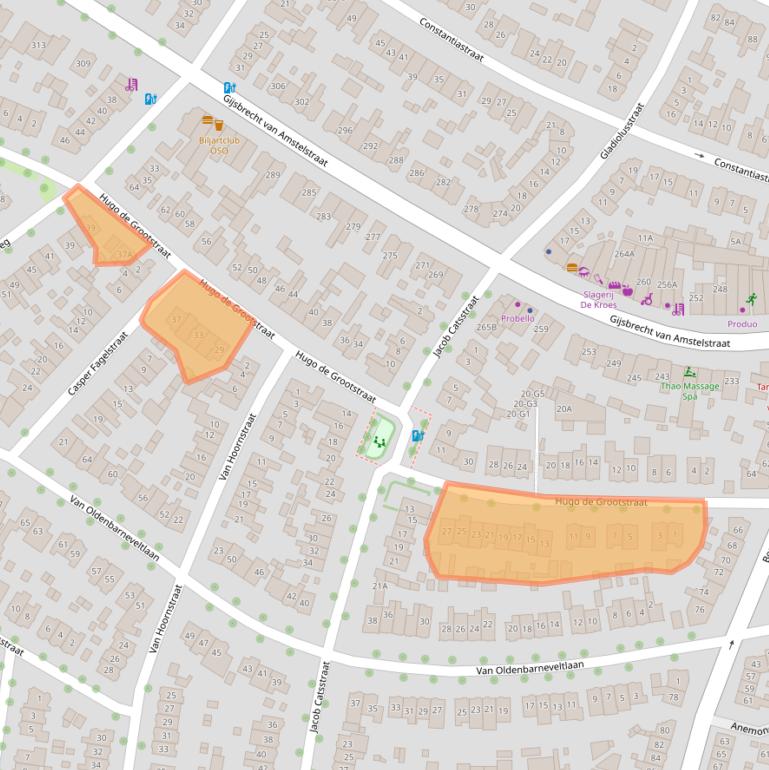 Kaart van postcodegebied 1215CX.