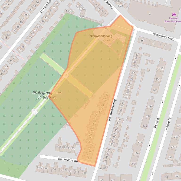 Kaart van postcodegebied 1215DA.