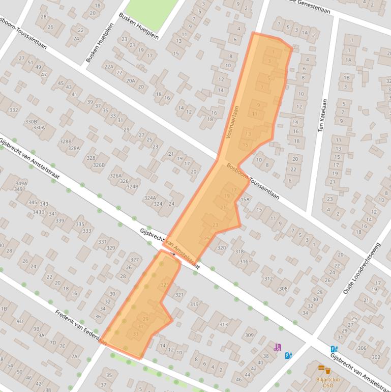 Kaart van postcodegebied 1215EC.