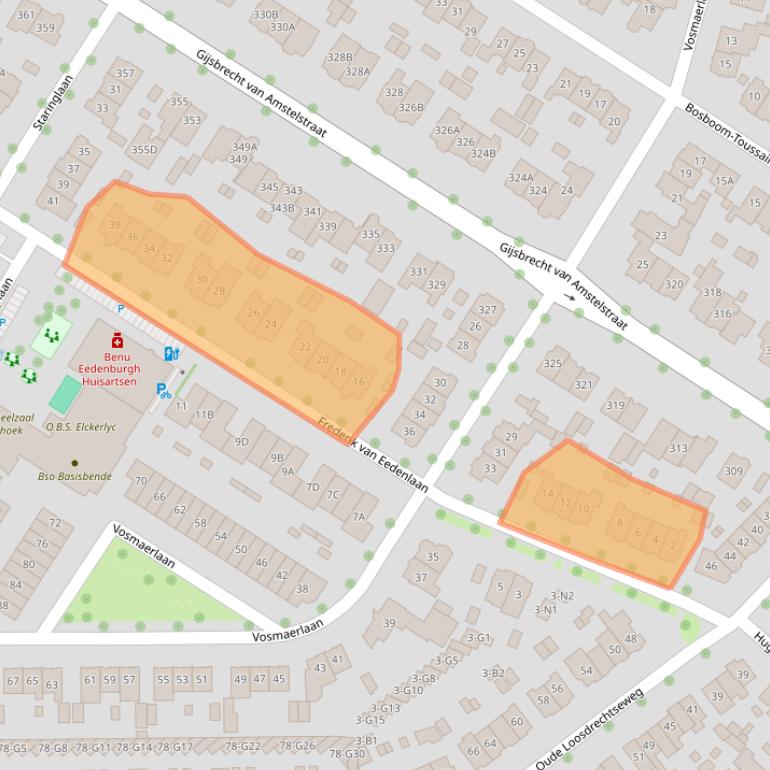 Kaart van postcodegebied 1215EN.