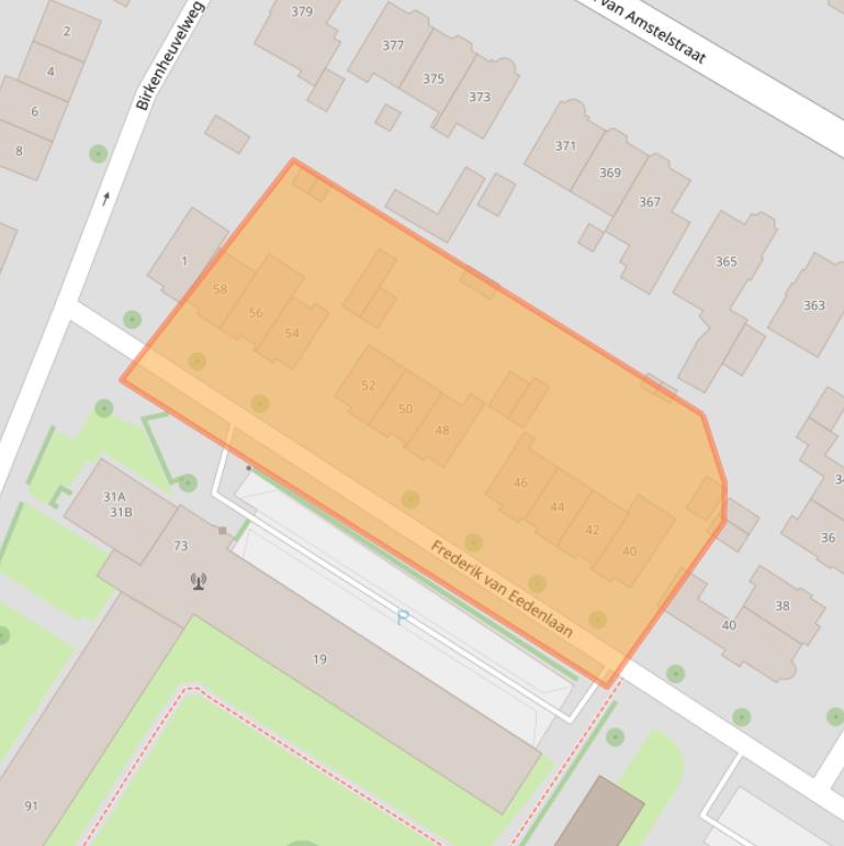 Kaart van postcodegebied 1215EP.