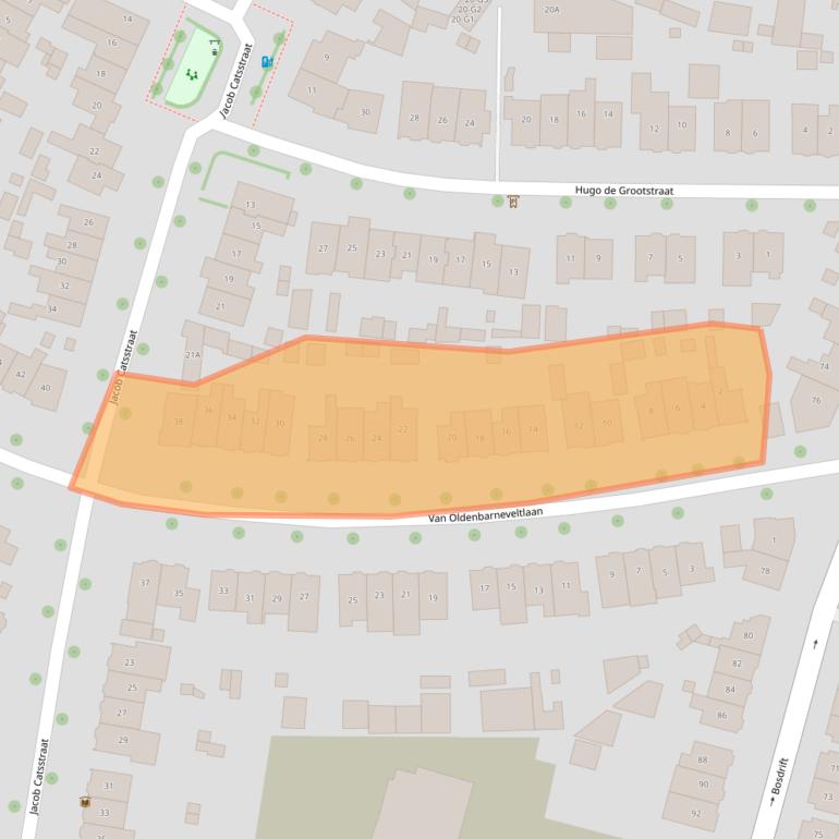 Kaart van postcodegebied 1215GG.